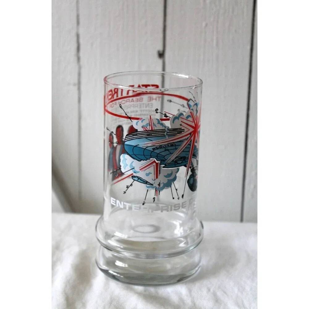 1984 Star Trek III Search For Spock Enterprise Destroyed Taco Bell Glass-Mint